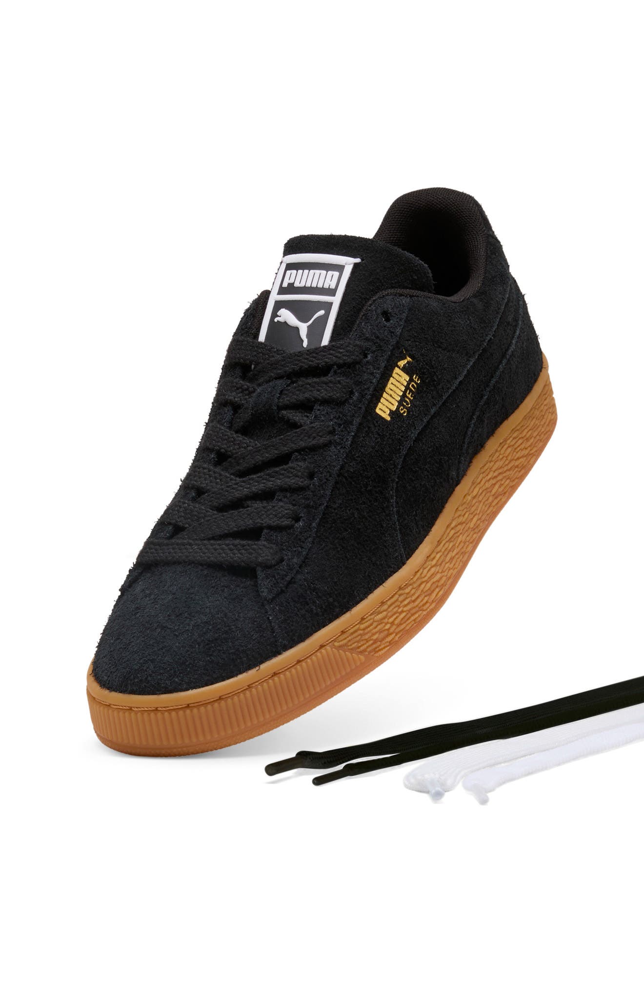 Suede Forever Sneaker, Alternate, color, PUMA BLACK/ GOLD