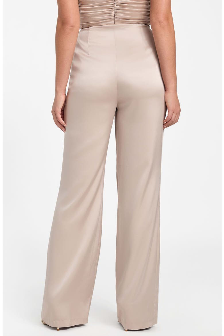 Aretha Overlap Wide Leg Satin Pants, Alternate, color, VELVET TAUPE