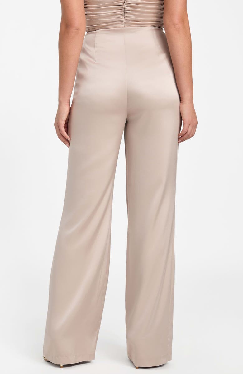 Marciano Aretha Overlap Wide Leg Satin Pants, Main, color, Velvet Taupe