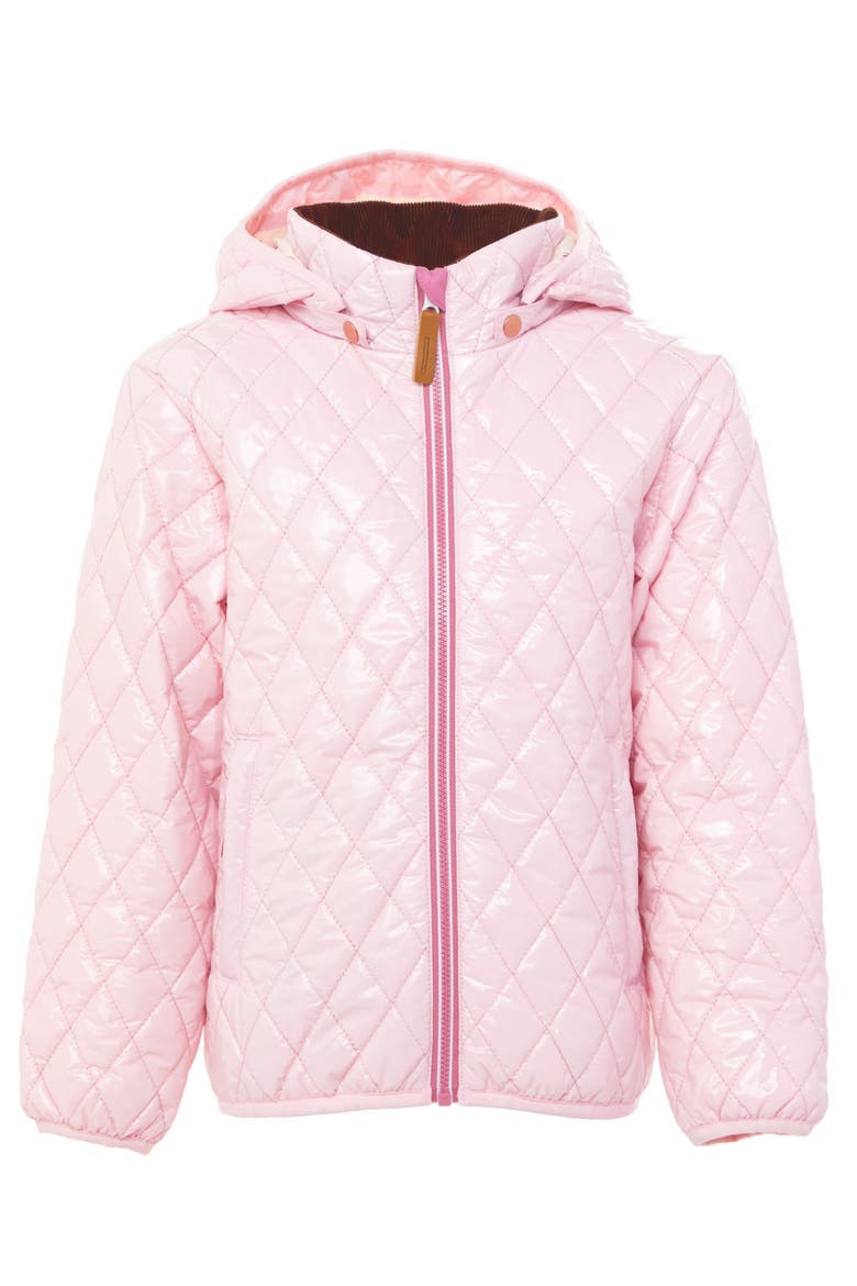 Girls Shiny Quilted Puffer Jacket, Main, color, Shiny Ballerina Pink