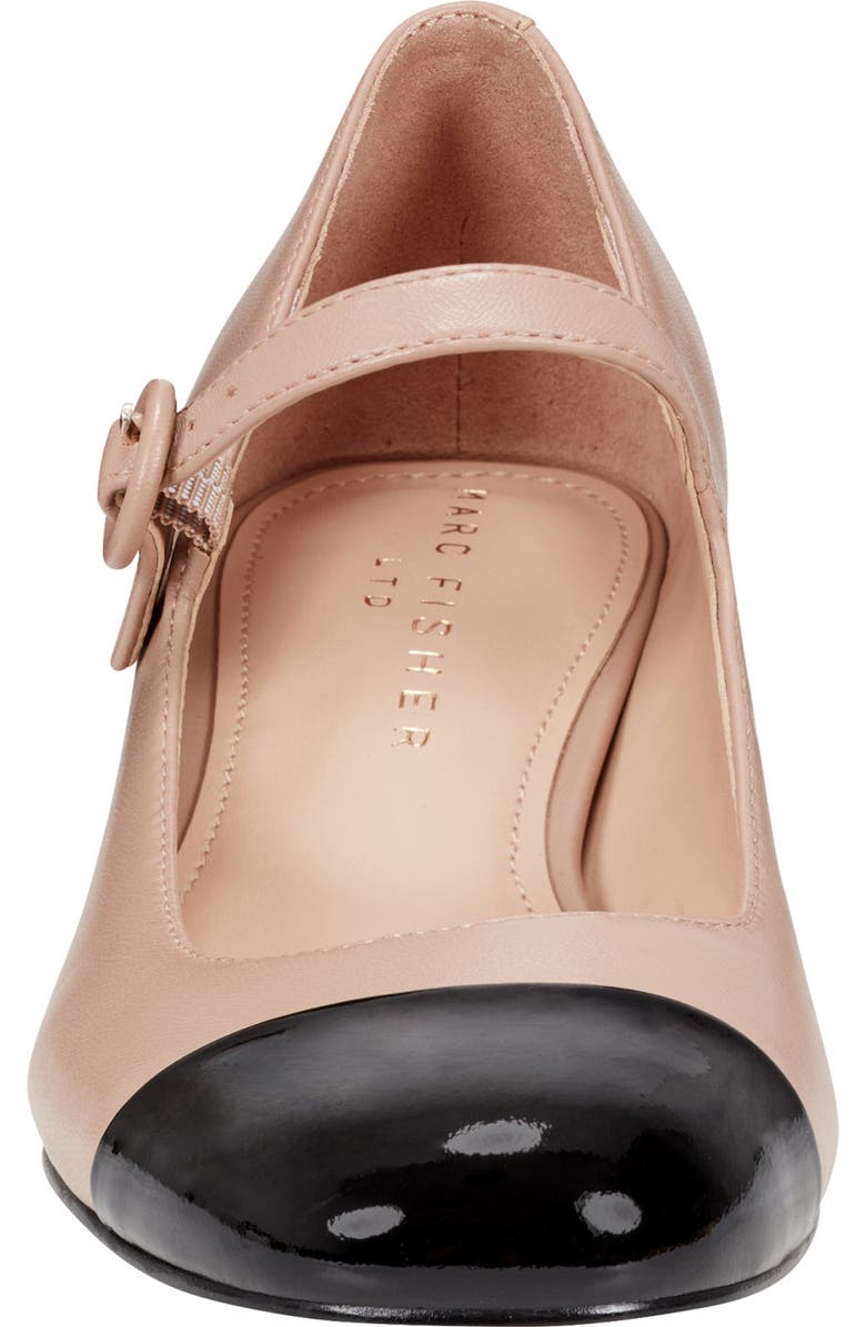 Marc Fisher LTD Marla Cap Toe Mary Jane Pump, Alternate, color, Light Natural