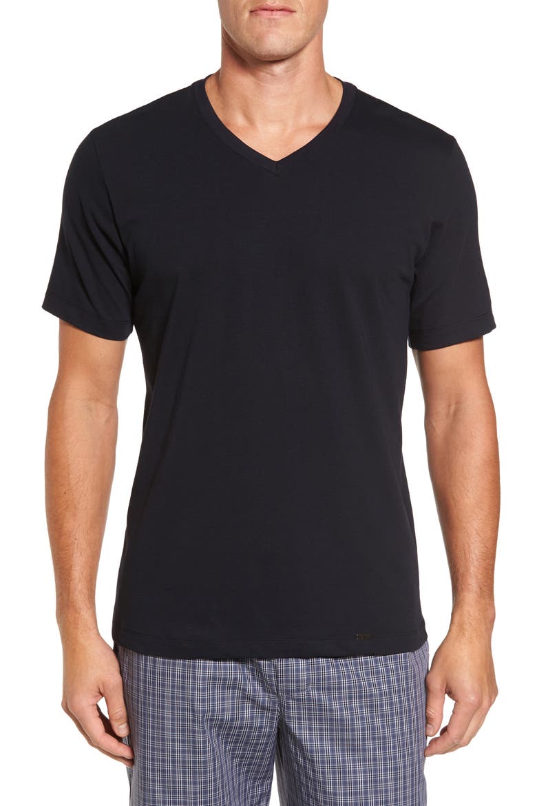 Living Cotton V-Neck T-Shirt, Main, color, BLACK
