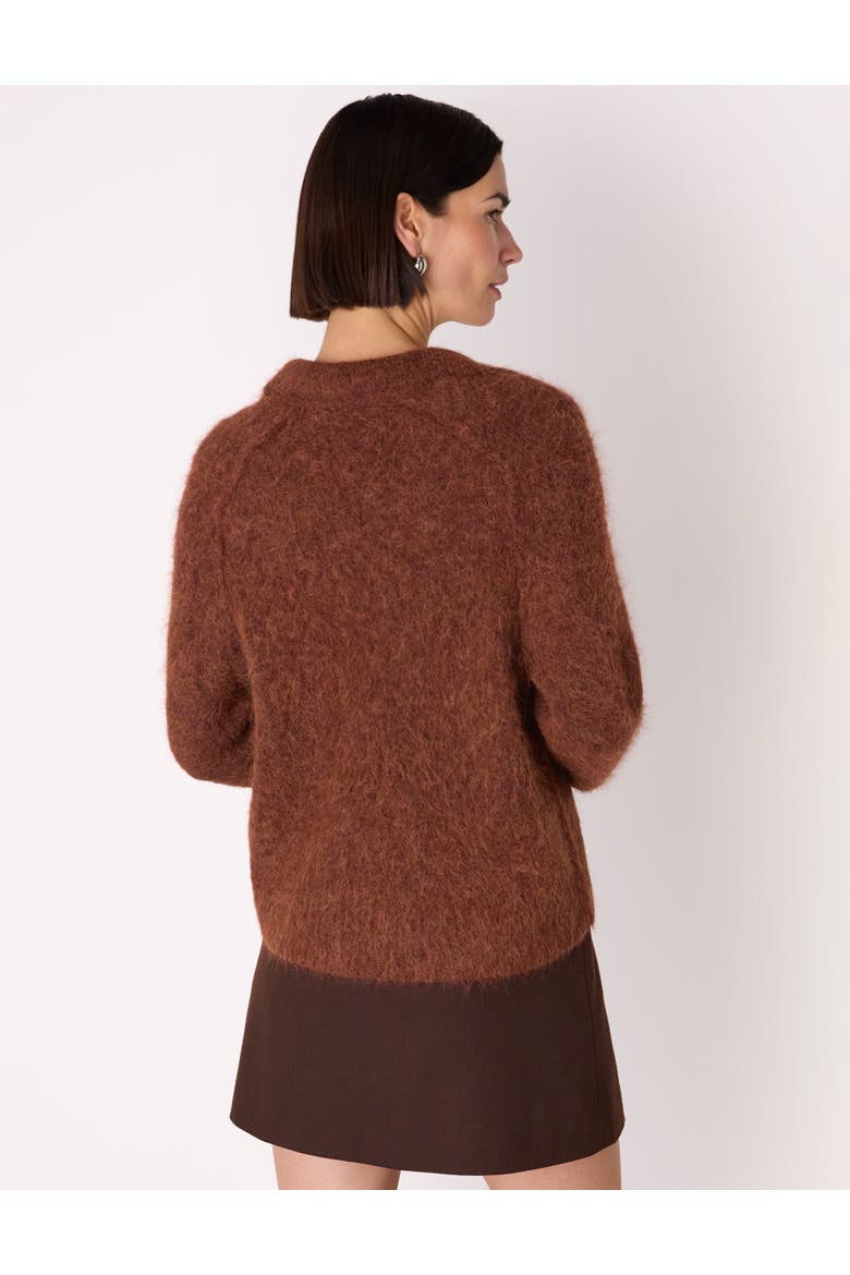 Alpaca Collar Neck Knit Sweater, Alternate, color, Rust