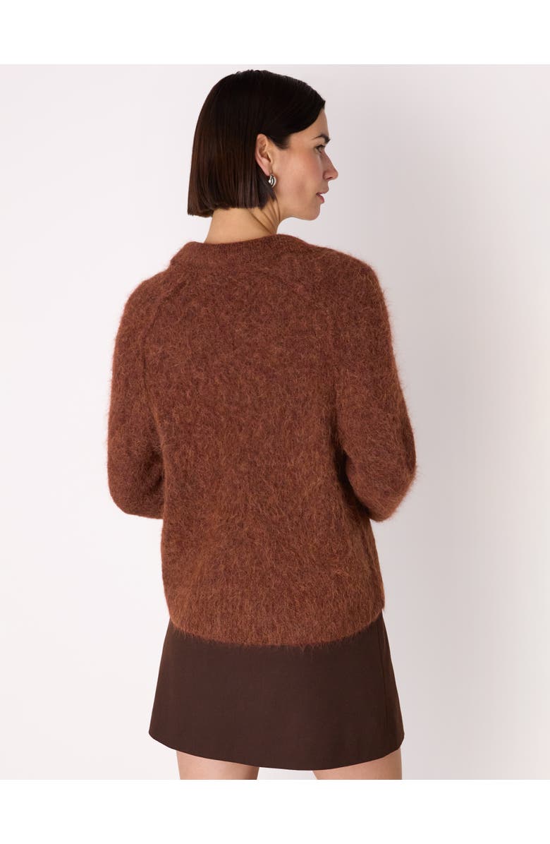 Whistles Alpaca Collar Neck Knit Sweater, Alternate, color, Rust