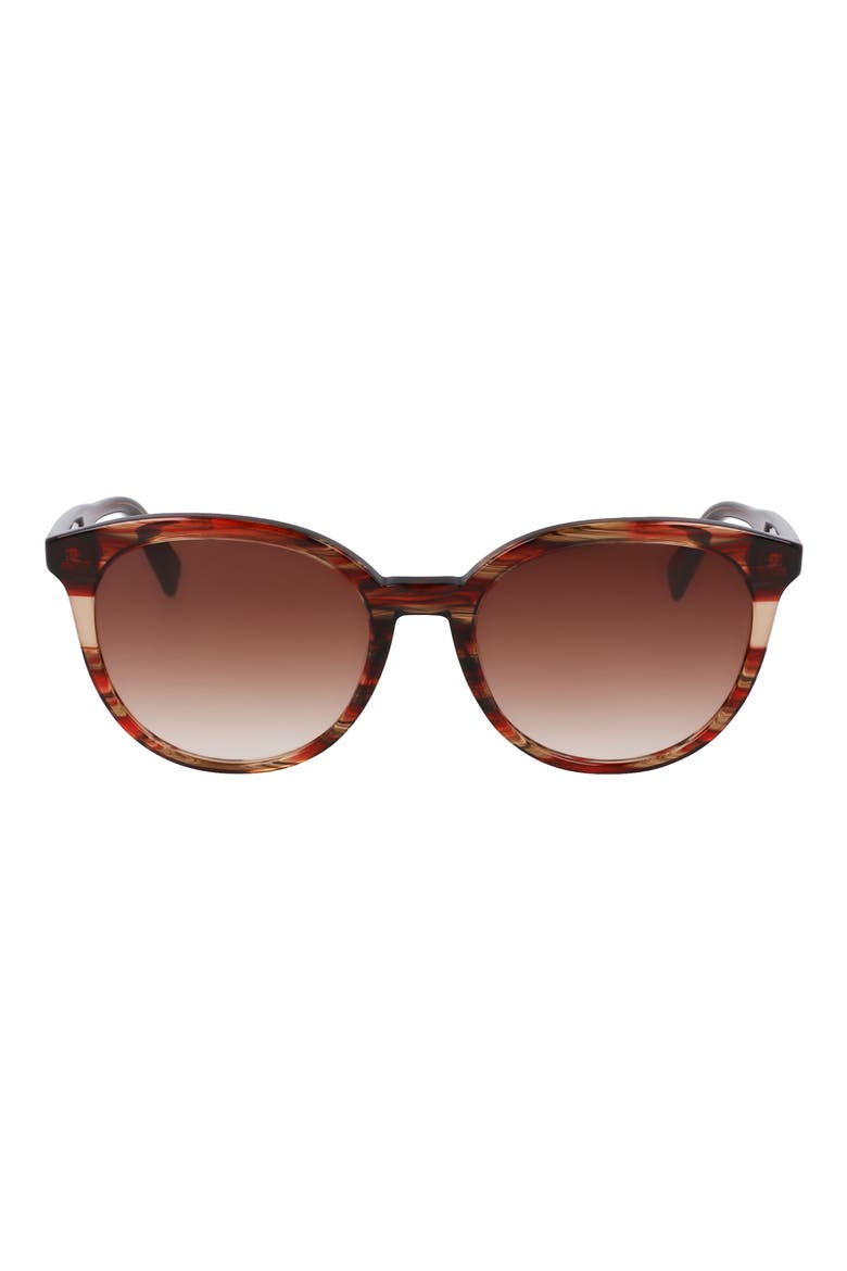 Heritage 55mm Gradient Round Sunglasses, Main, color, TEXTURED RED