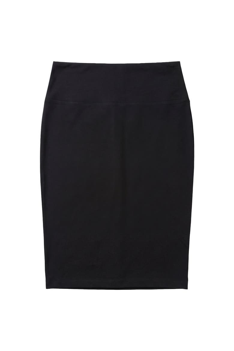 Elastic Waist Straight Ponte Pencil Skirt, Main, color, Black