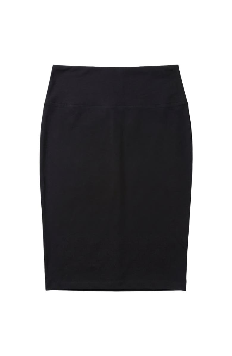 ELLE COUTURE Elastic Waist Straight Ponte Pencil Skirt, Main, color, Black