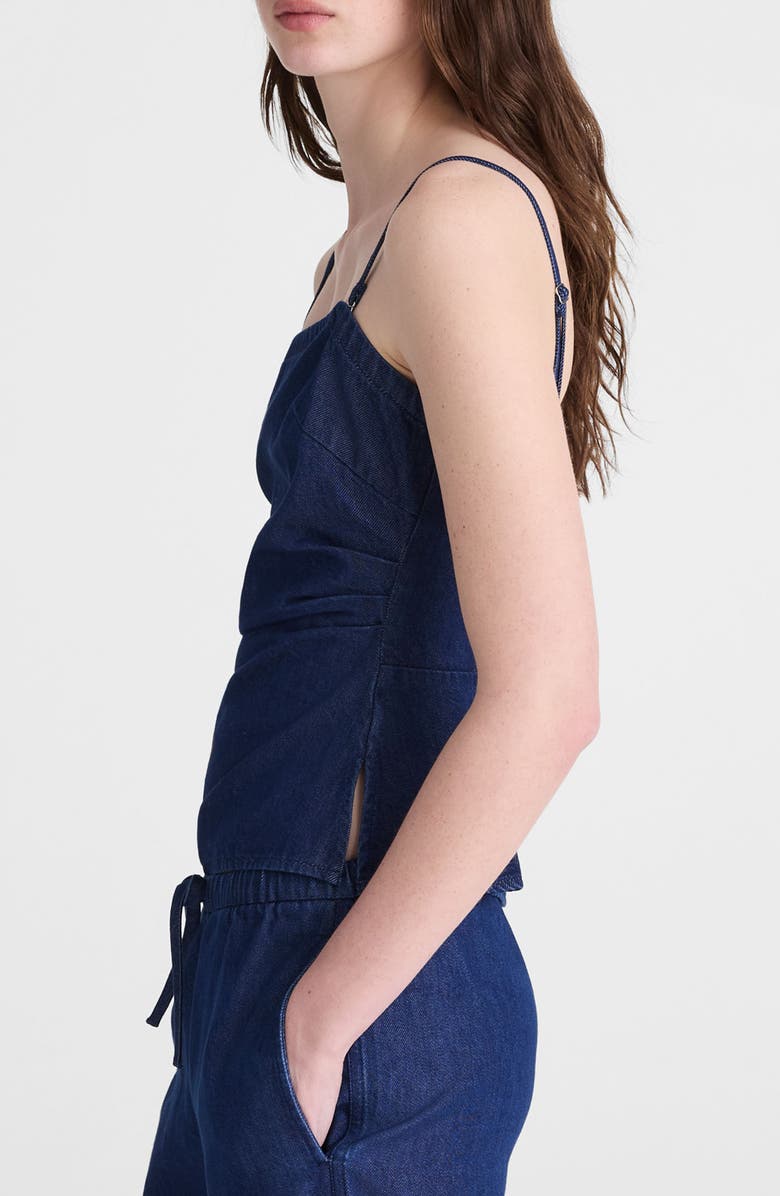 Madewell Denim Ruched Square Neck Camisole, Alternate, color, Nostalgic Blue