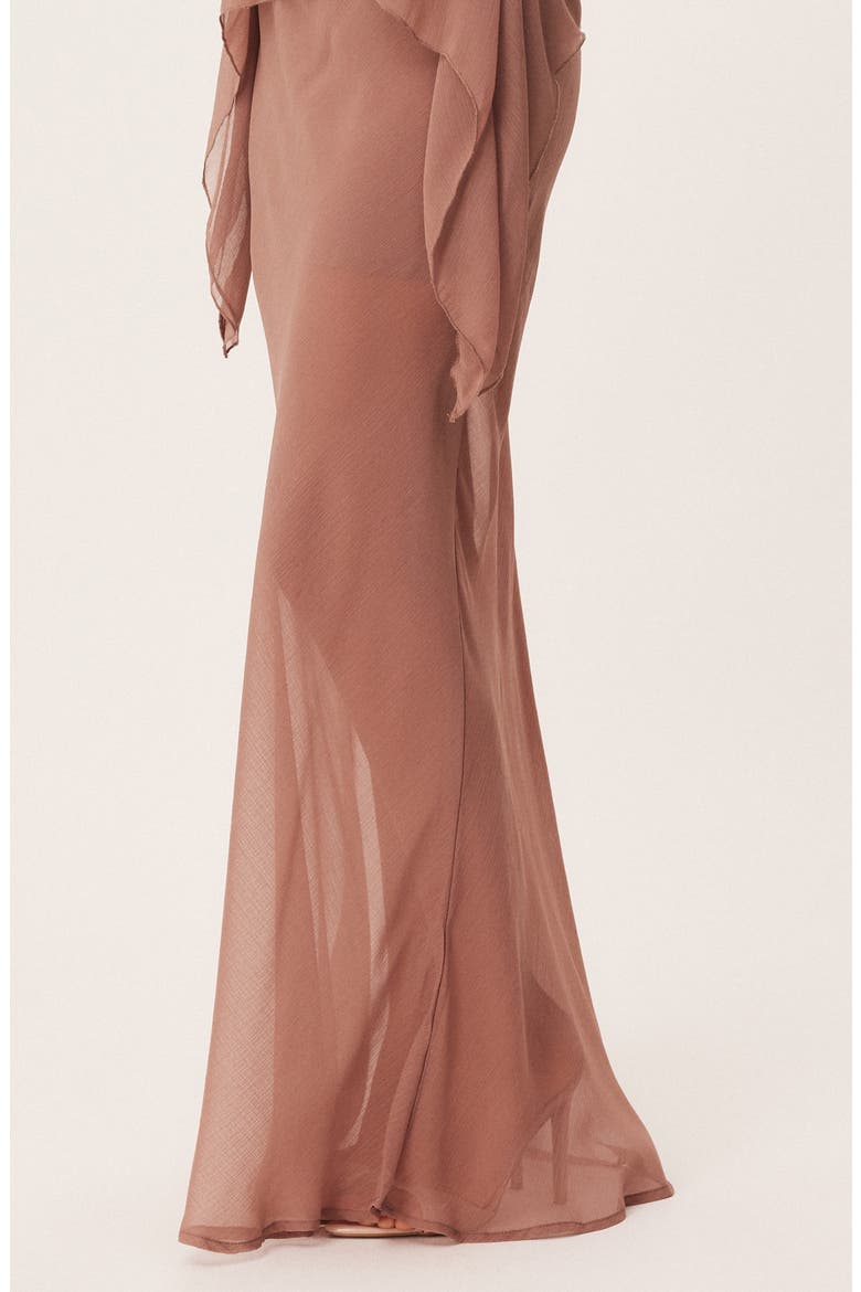 Tamara Sheer Maxi Skirt, Alternate, color, MOCHA