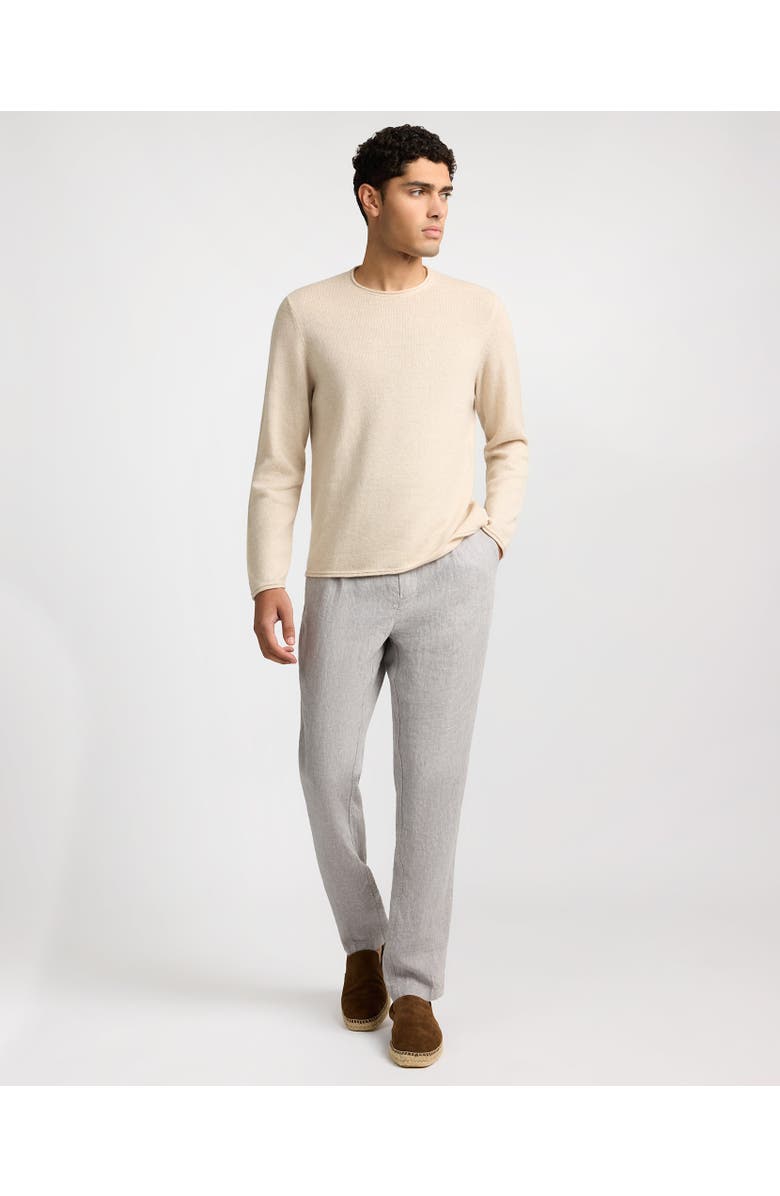 Onia Linen Tapered Pleated Trouser, Alternate, color,