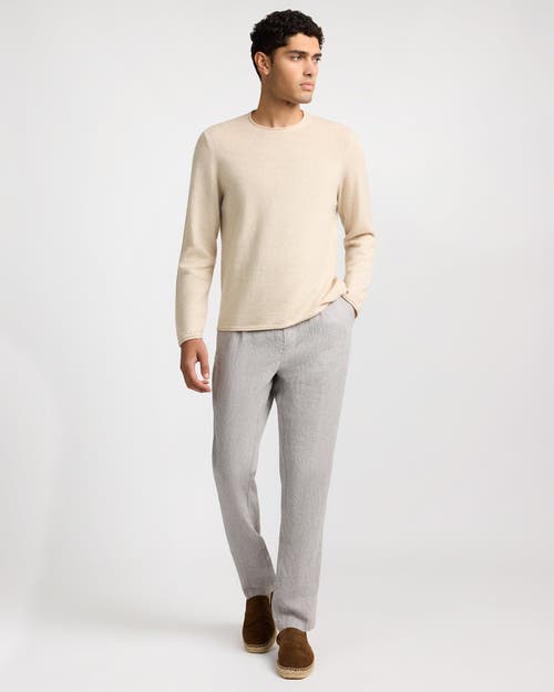 Onia Linen Tapered Pleated Trouser In Multi