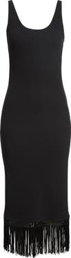 POSSE Bianca Fringe Hem Midi Dress