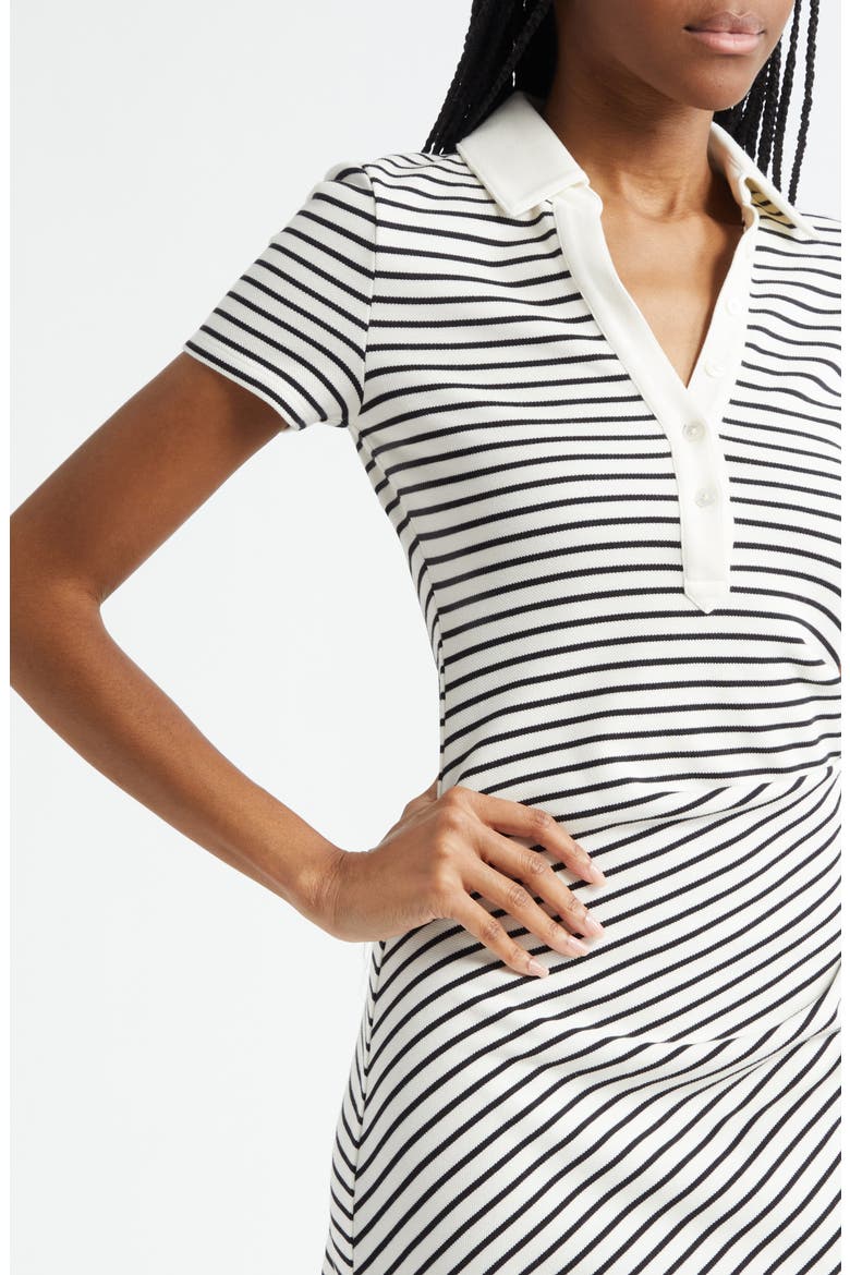 Lanier Stripe Polo Dress, Alternate, color, DOVE BLACK