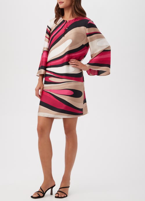 Trina Turk Nallia Abstract-print Shift Dress In Fairy Fuchsia Multi