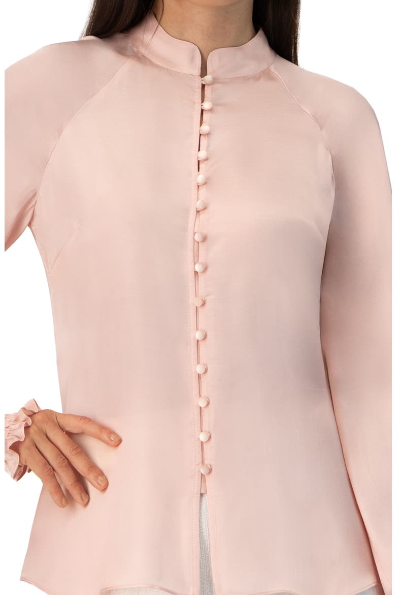 Straight Blouse with Mandarin Collar, Alternate, color, Dusty Pink