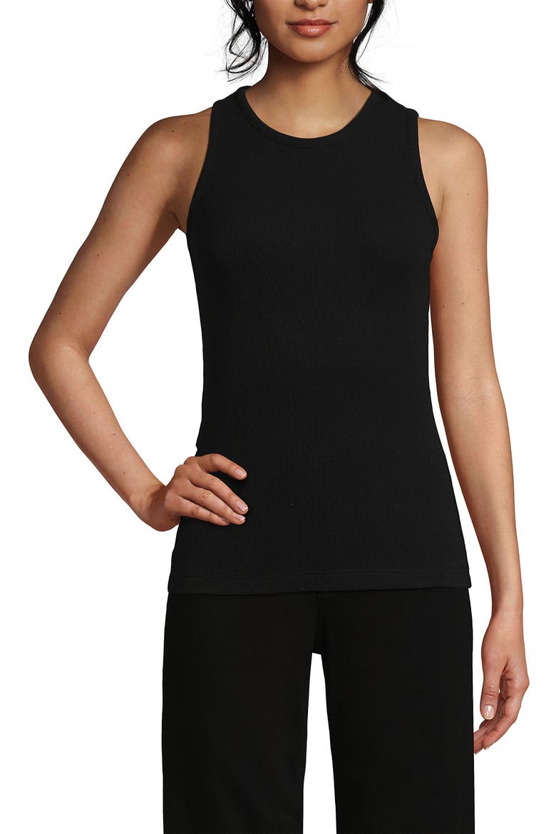 Drapey Rib Tank, Alternate, color, Black