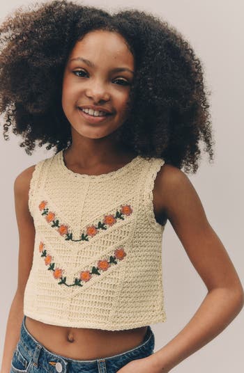 Kids' Embroidered Cotton Woven Top & Shorts Set