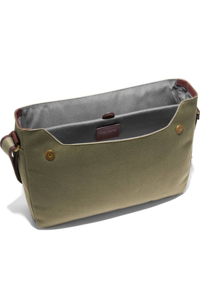 Cole Haan Judson Brushed Twill Messenger Bag, Alternate, color, Olive Green/ Ch Madiera