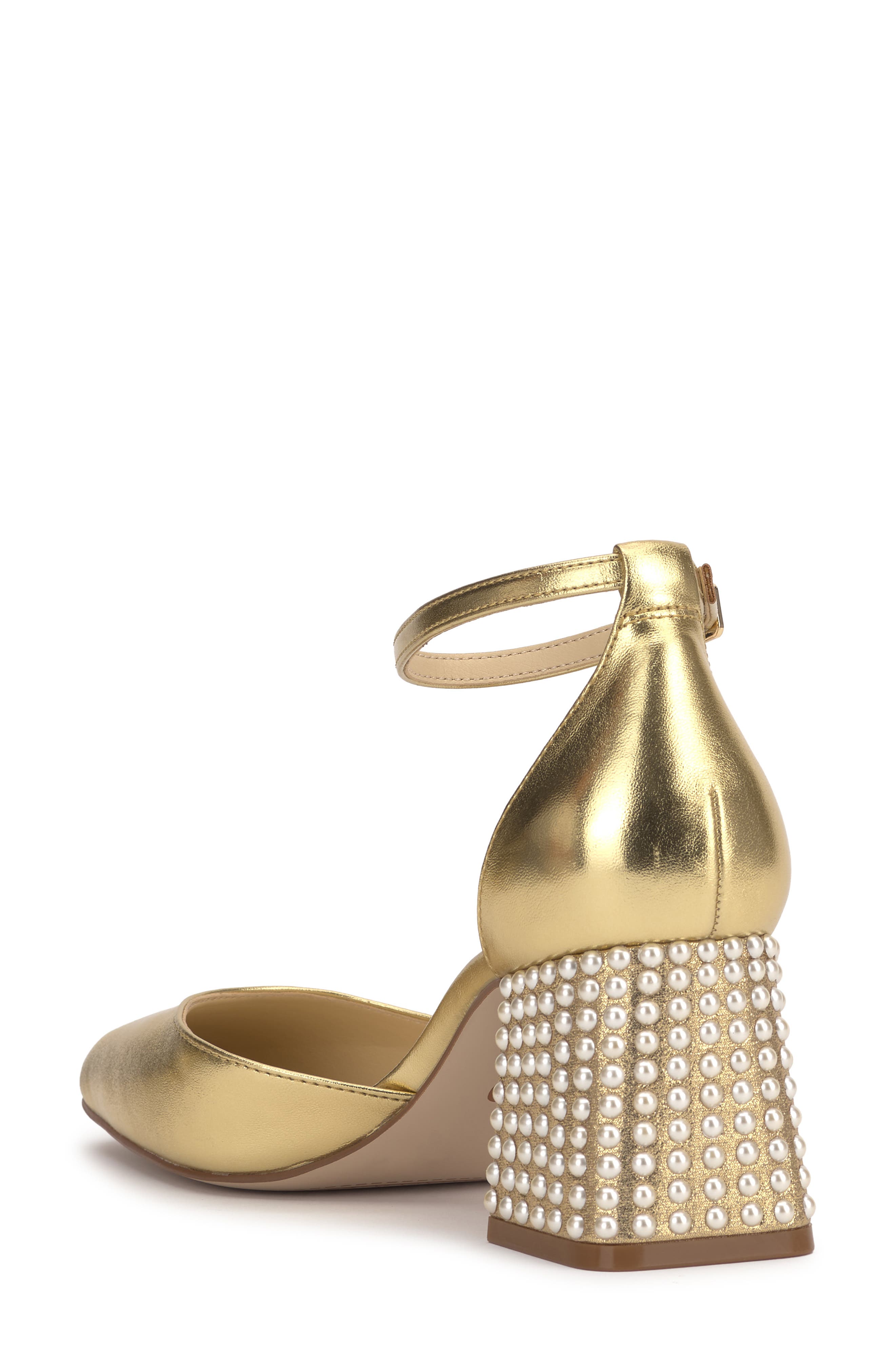 Jessica Simpson Fulian Ankle Strap Pump, Alternate, color, Gold