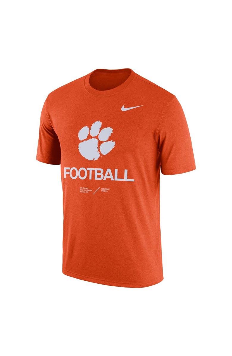 Nike Men's Nike Heathered Orange Clemson Tigers Team Football Legend Performance T-Shirt, Alternate, color,