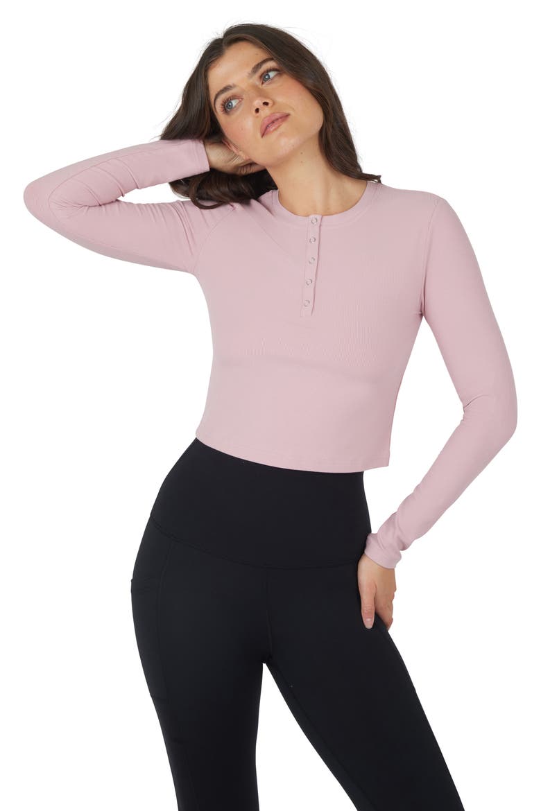 Valentina Heavenly Rib Henley, Alternate, color, PACIFIC PINK
