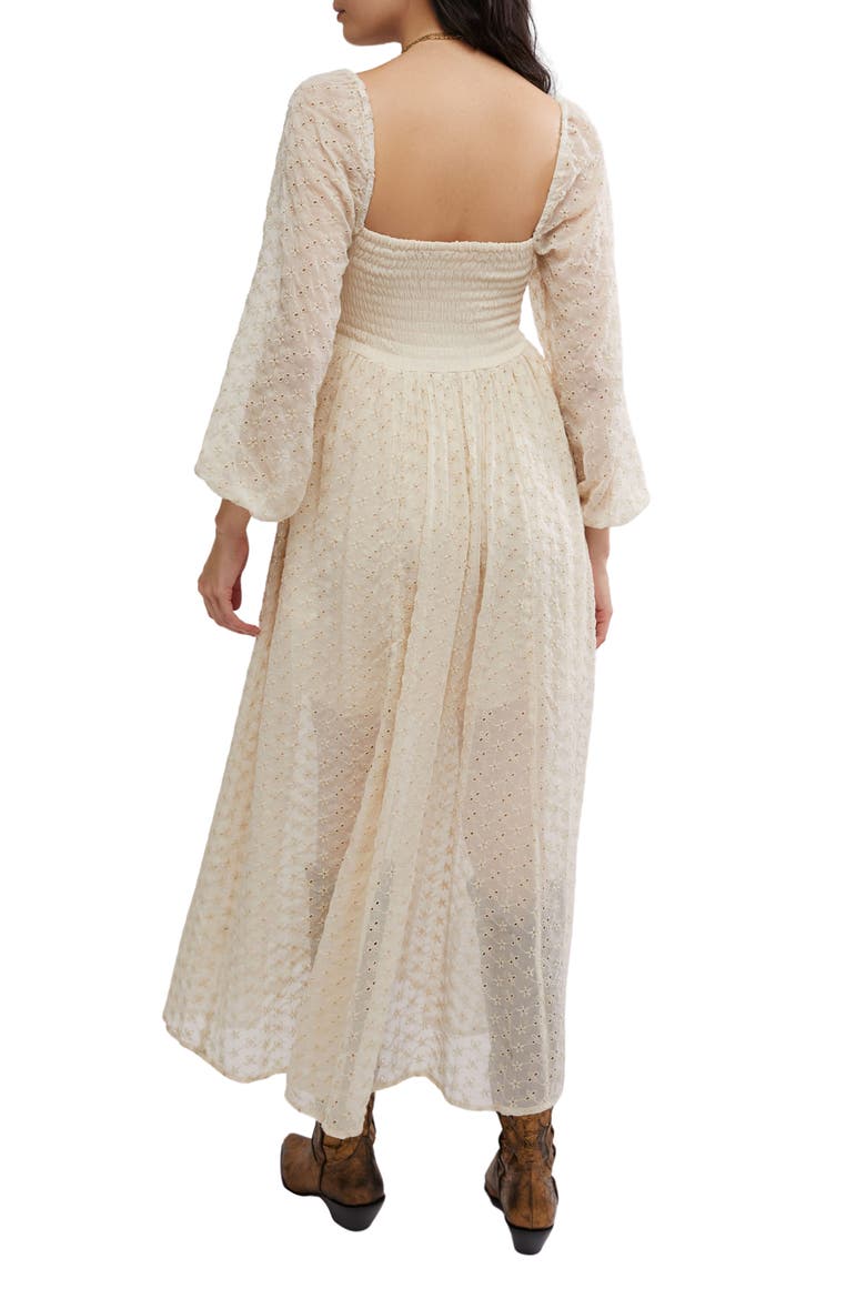 Malina Eyelet Long Sleeve Maxi Dress, Alternate, color, TEA