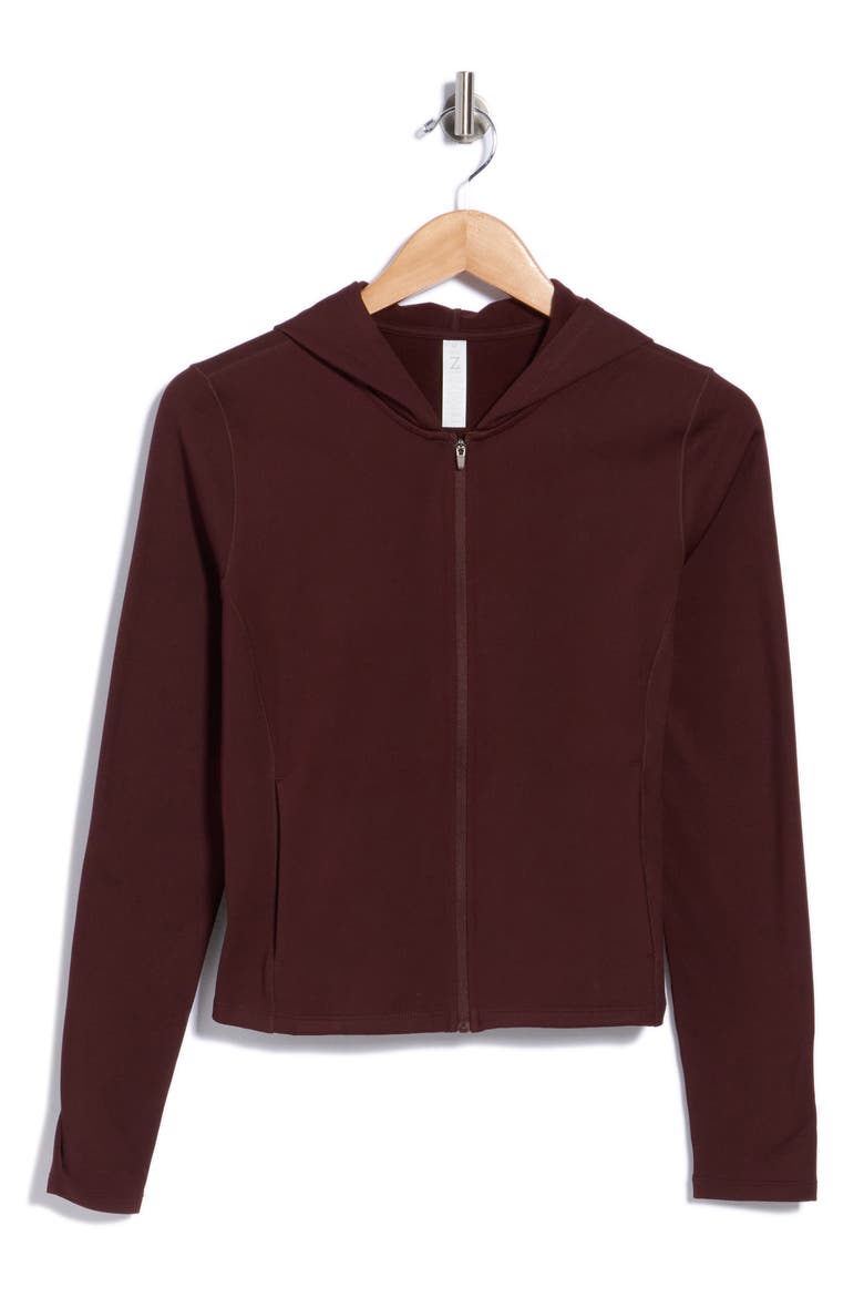 Fleece Zip Hoodie, Main, color, BROWN RISTRETTO