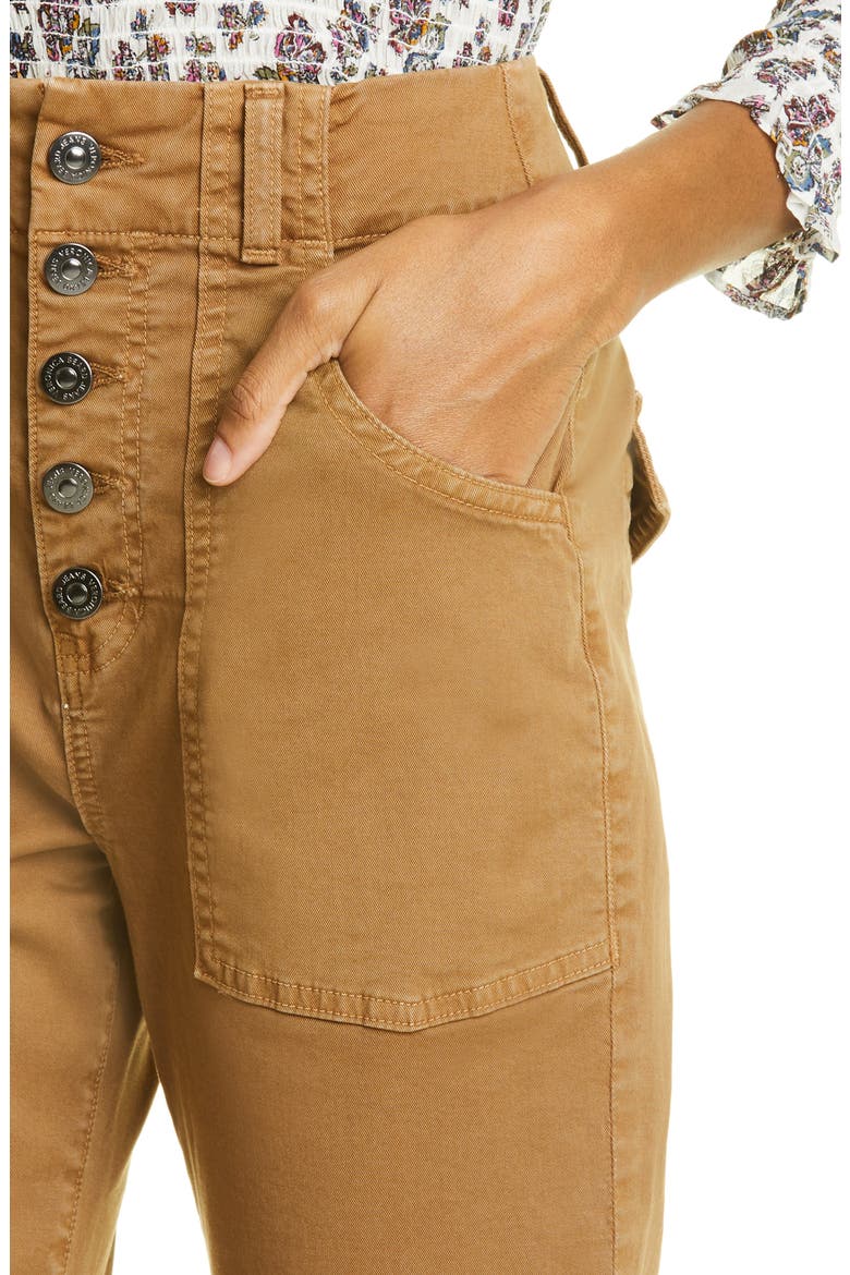Arya High Waist Crop Straight Leg Jeans, Alternate, color, OCHRE
