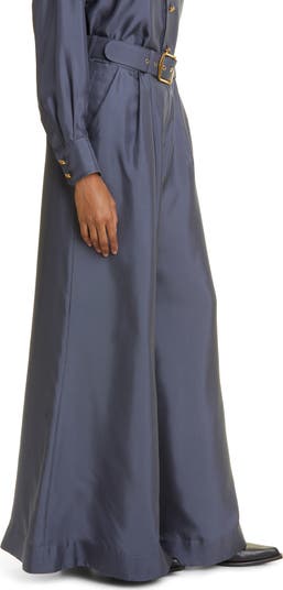 Zimmermann Pleated Wide Leg Silk Pants | Nordstrom
