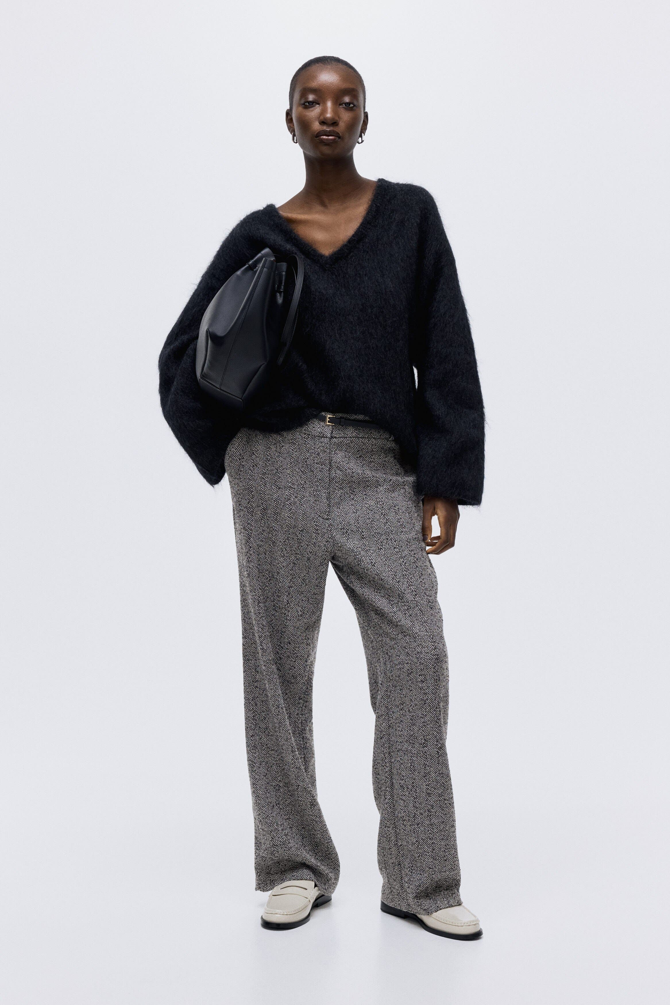 selected Gray/herringbone-patterned