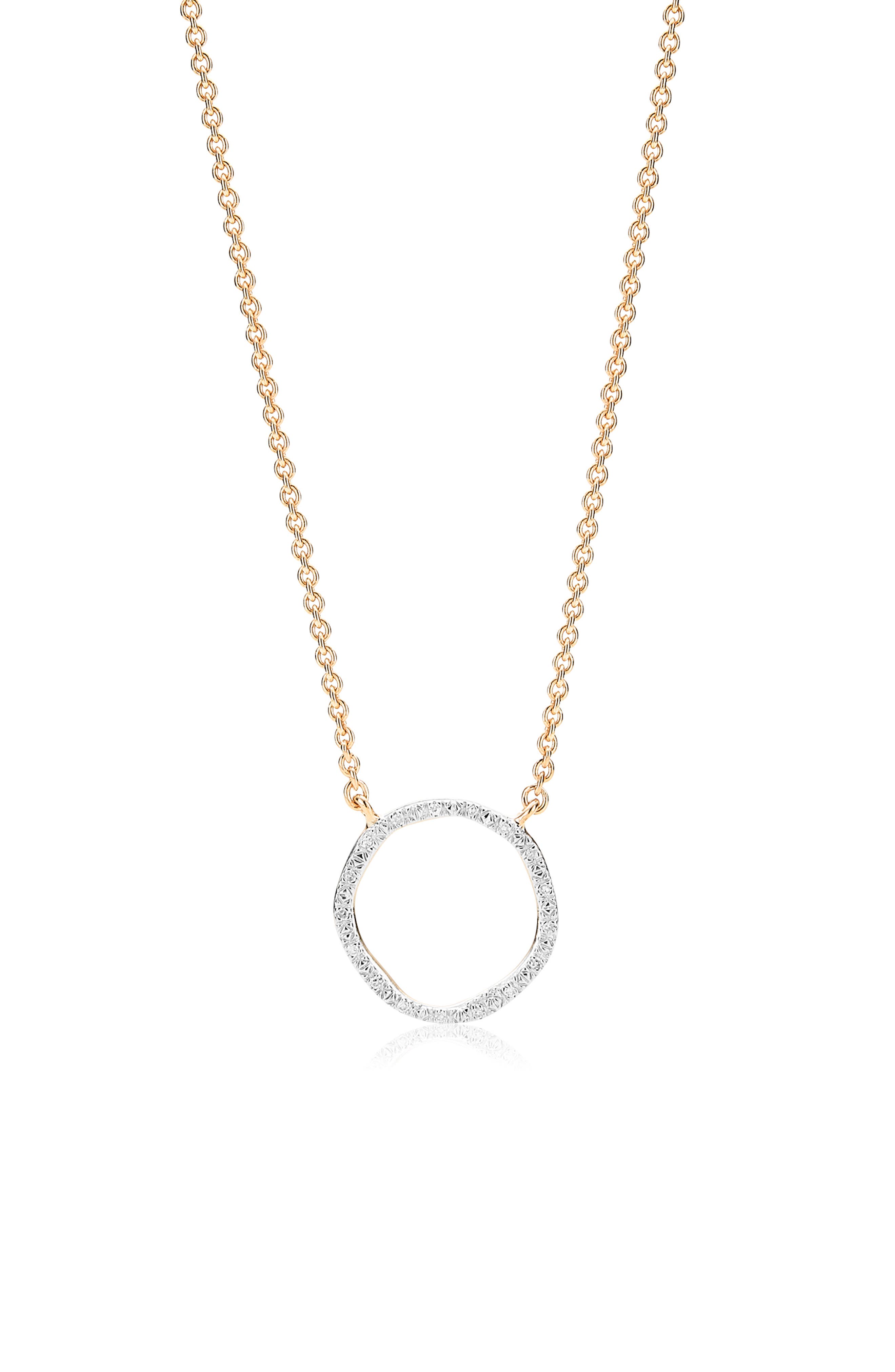 Monica Vinader Riva Circle Diamond Pendant Necklace