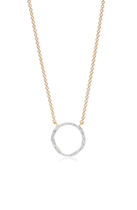 Riva Circle Diamond Pendant Necklace