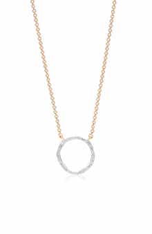 Monica Vinader Riva Circle Diamond Pendant Necklace