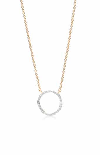 Monica Vinader Riva Circle Diamond Pendant Necklace