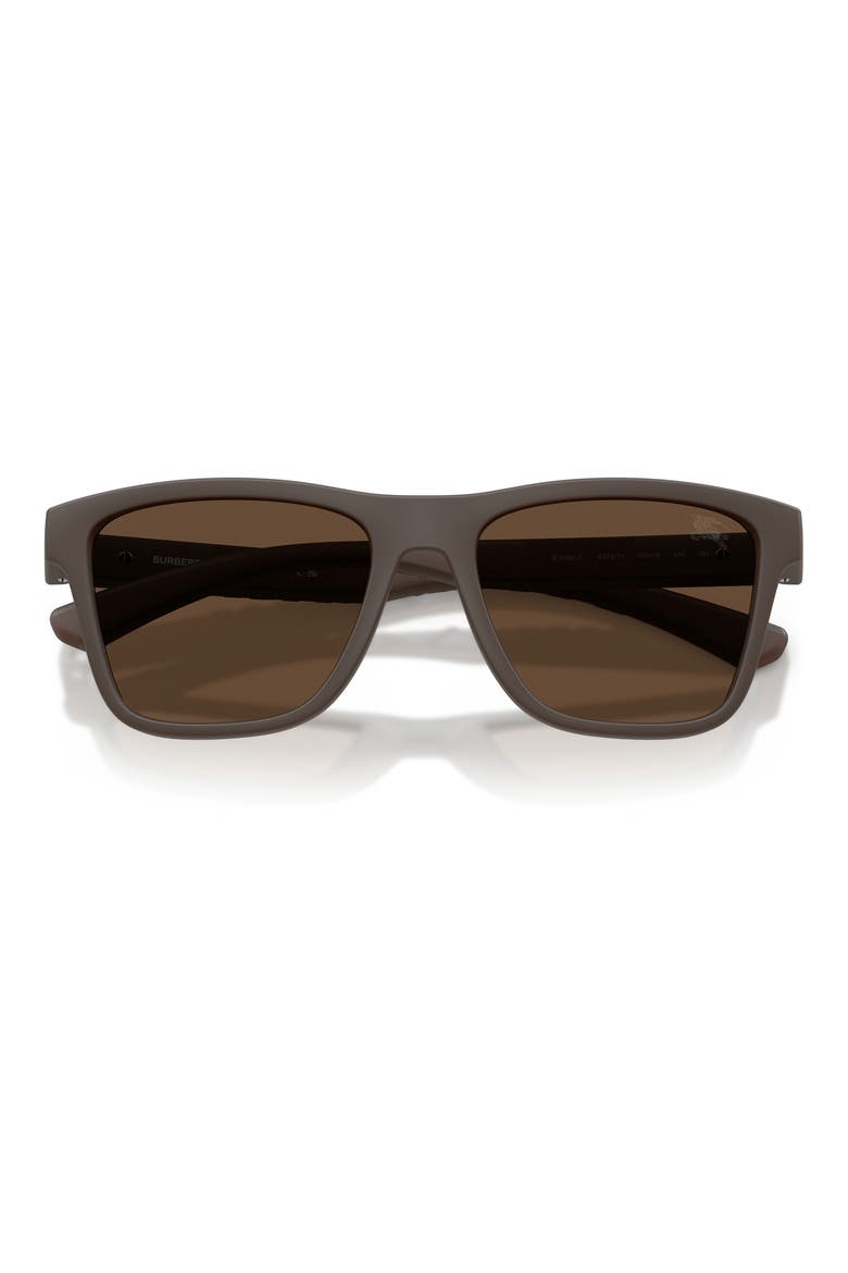 55mm Square Sunglasses, Alternate, color, MATTE BROWN / DARK BROWN