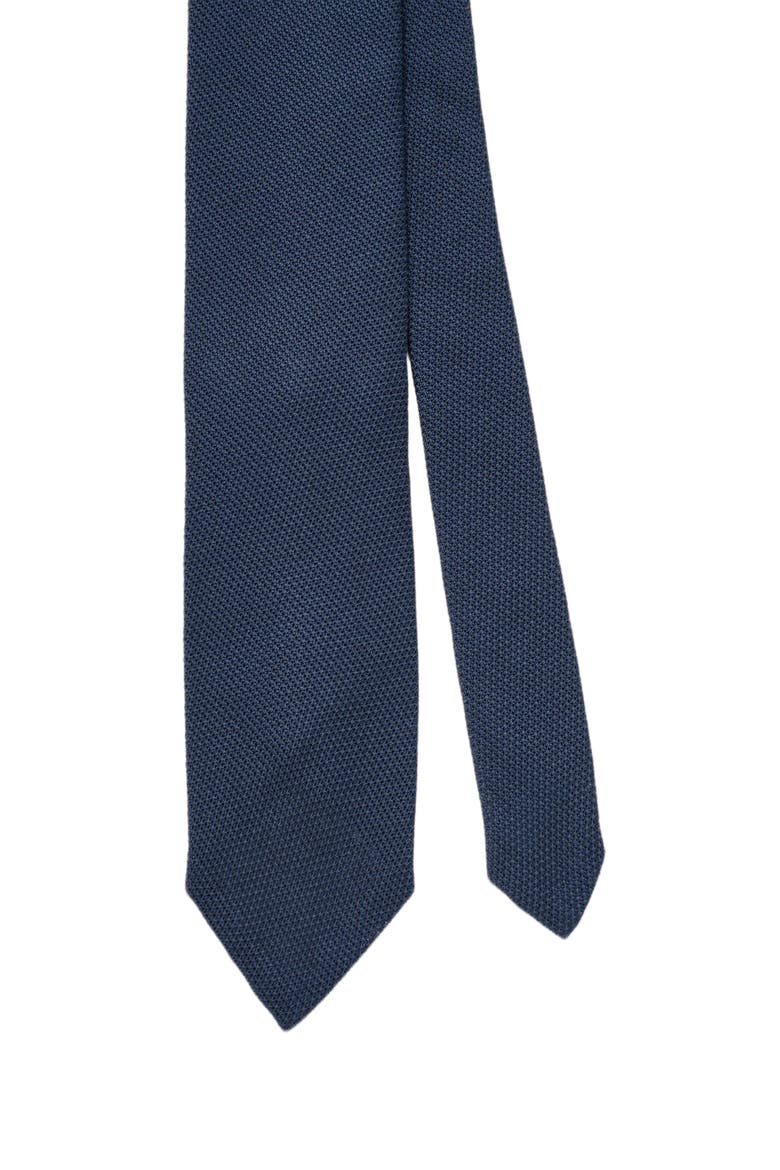 Duvall Solid Grenadine Silk Necktie, Main, color, Navy