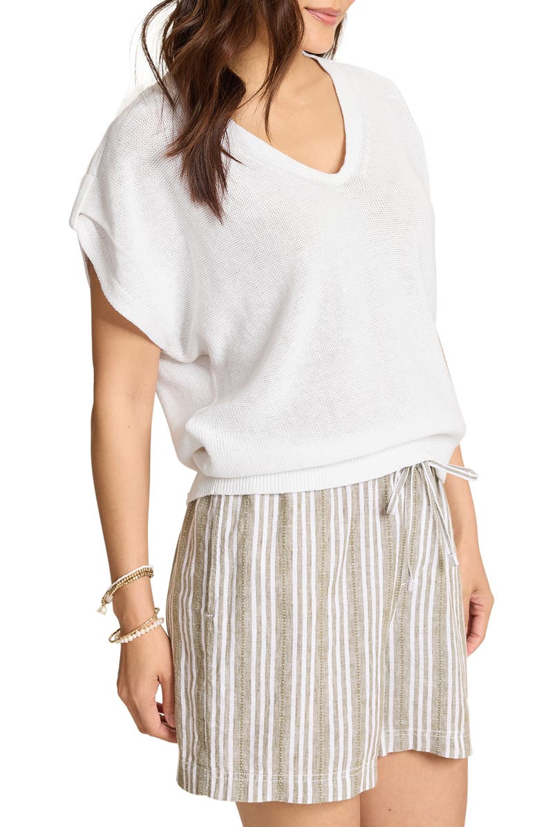 Tommy Bahama Lakes Edge Linen & Cotton Blend Sweater, Main, color, White