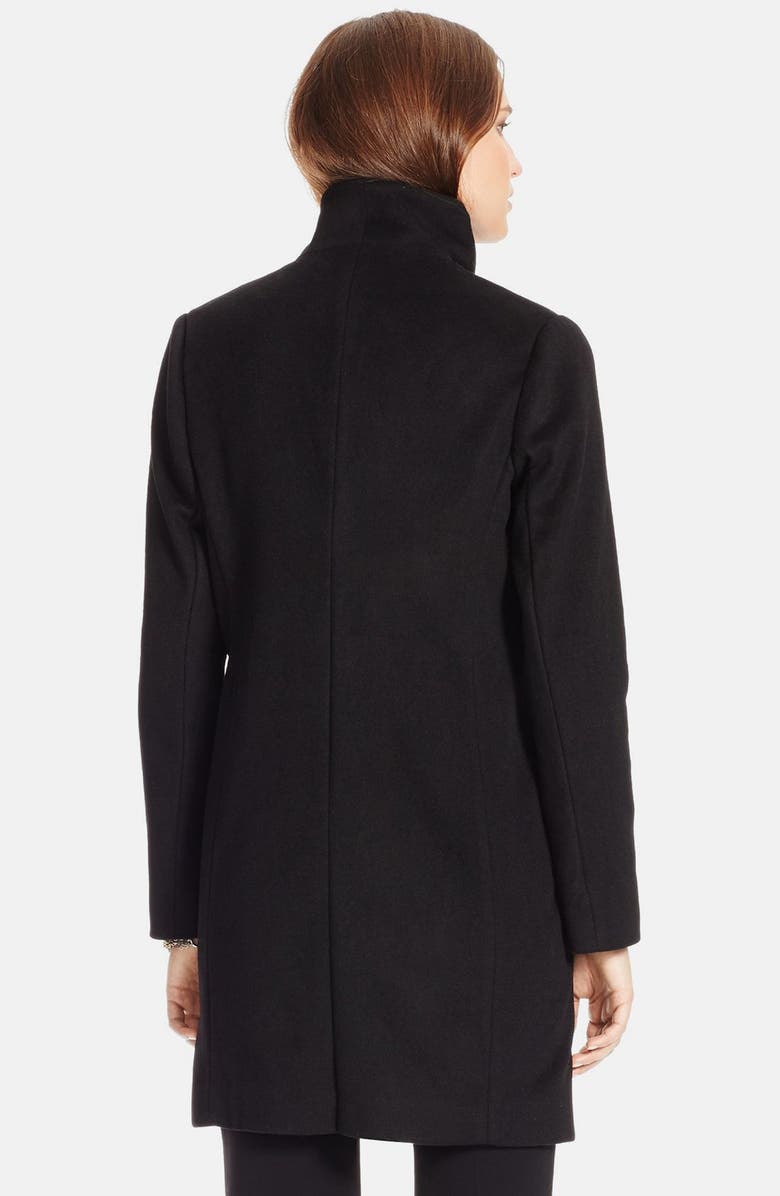 Lauren Ralph Lauren Fringe Trim Asymmetrical Wrap Coat, Alternate, color, 