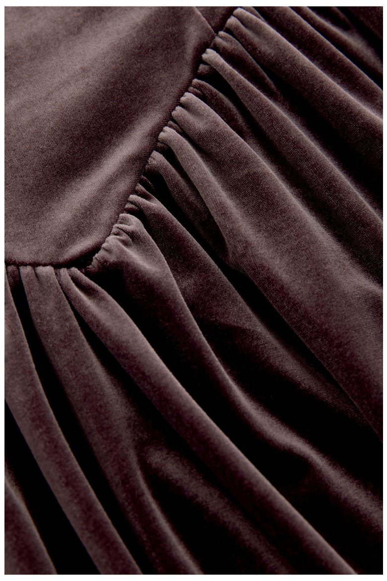 Velvet Sleeveless Minidress, Alternate, color, CHOCOLATE BROWN