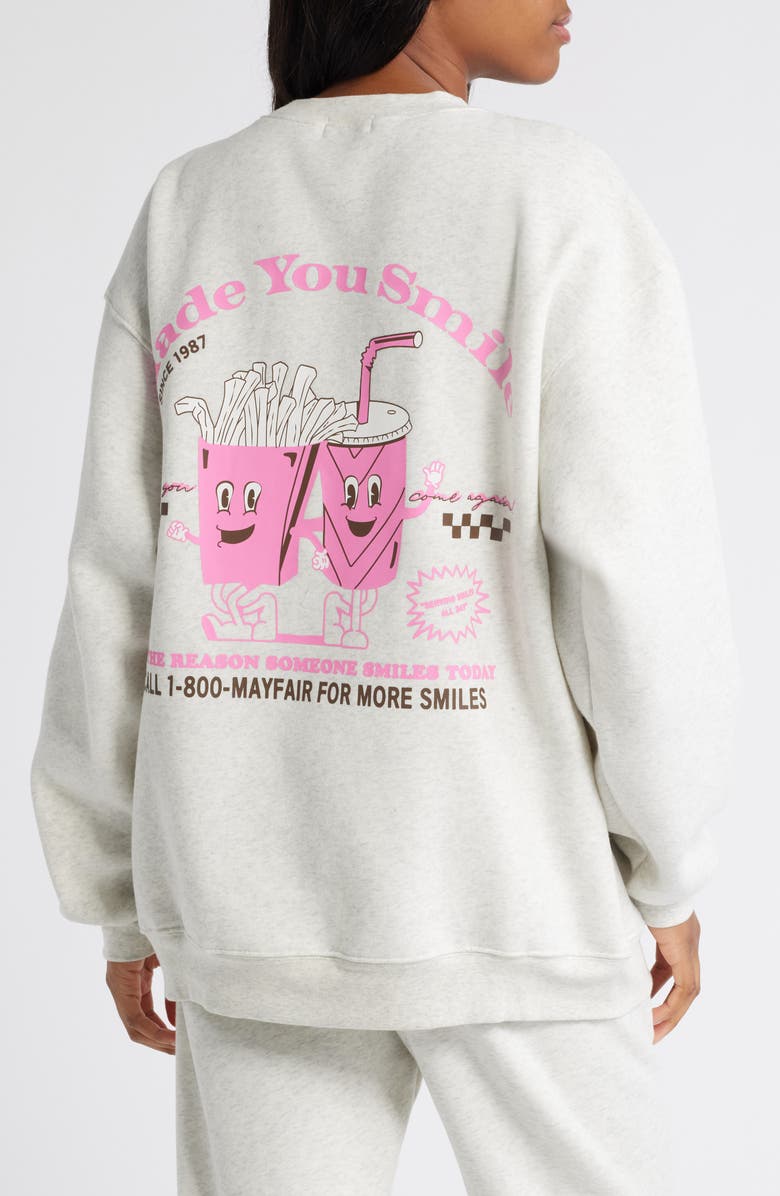 THE MAYFAIR GROUP Made You Smile Graphic Sweatshirt, Alternate, color,