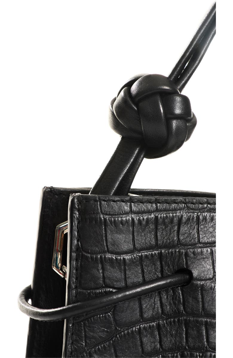 Velez Embossed Leather Bowling Bag, Alternate, color, Black