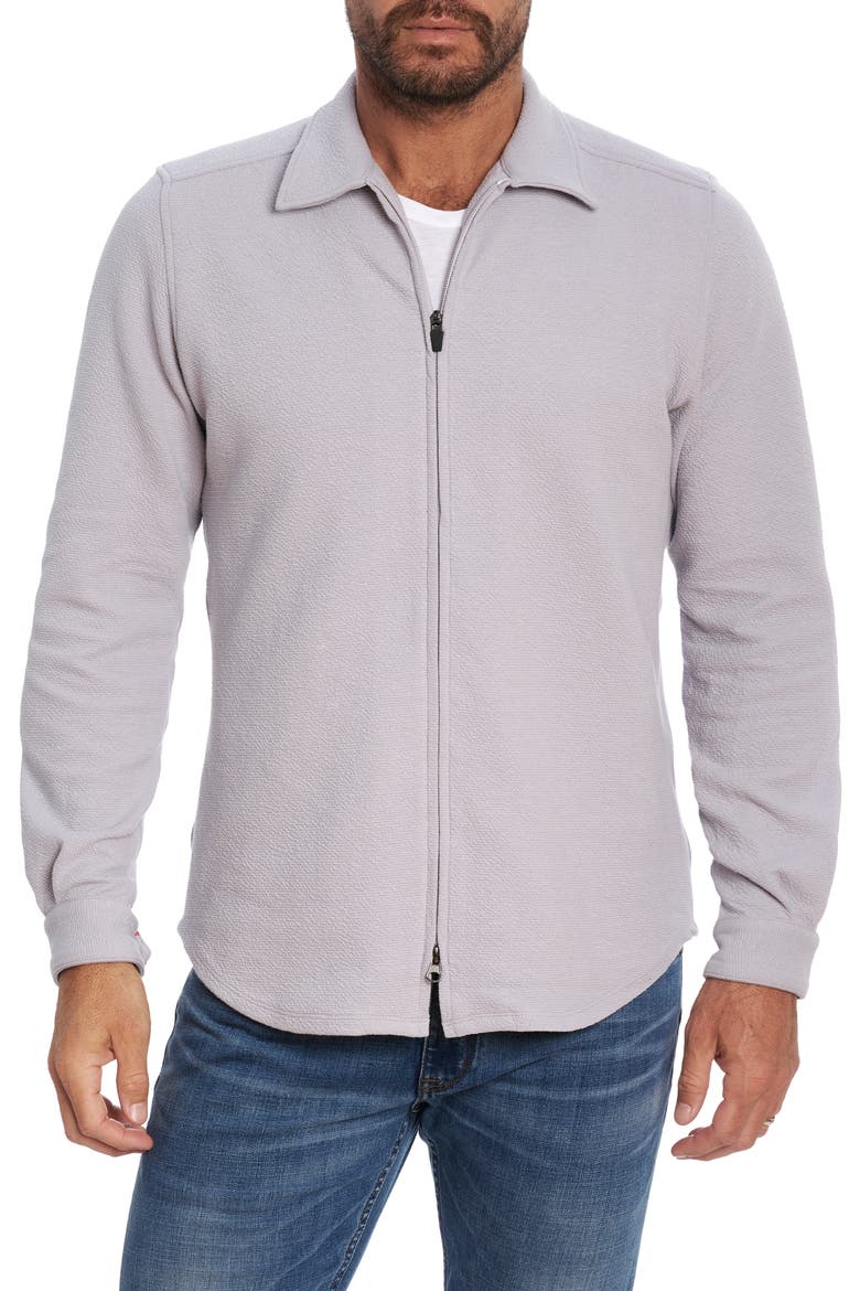Roebuck Knit Shirt Jacket, Main, color, LIGHT GREY