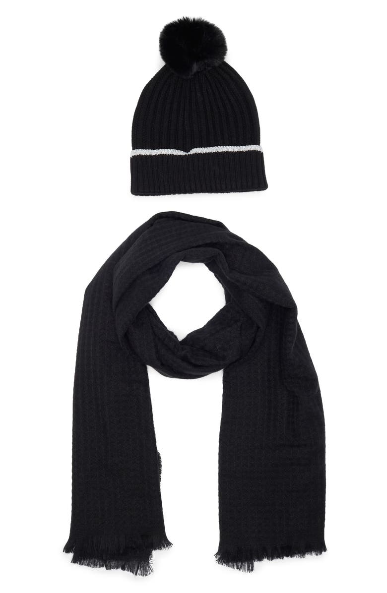 Vince Camuto Pom Beanie and Scarf Set, Main, color,