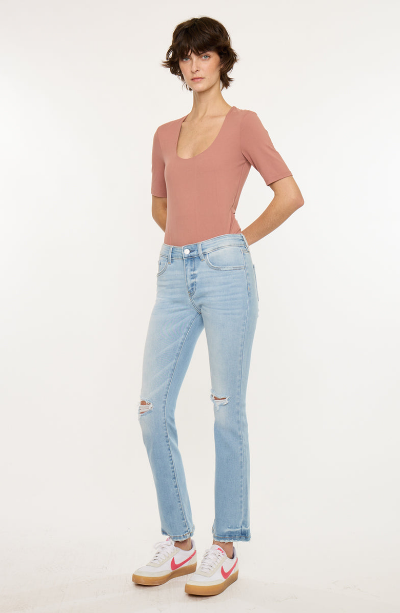 KanCan Coraline Essentials Mid Rise Kick Flare Jeans, Alternate, color, Light Wash