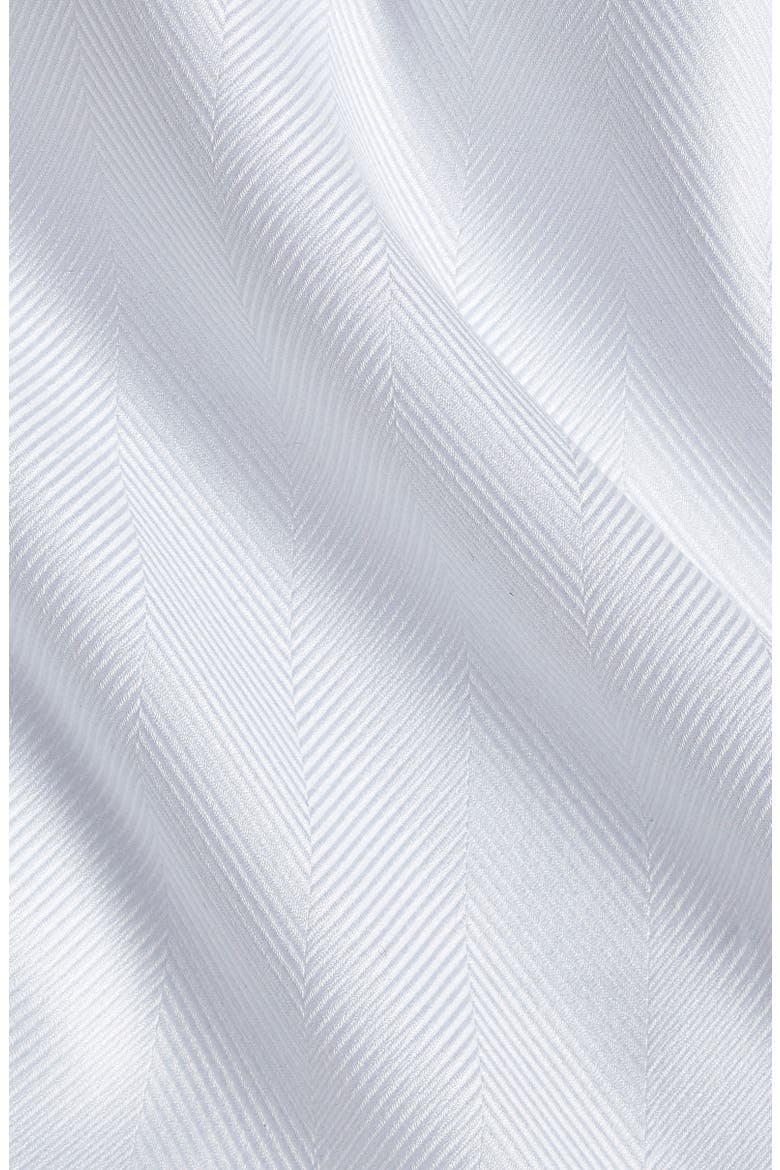 Trim Fit Herringbone Shirt, Alternate, color, WHITE
