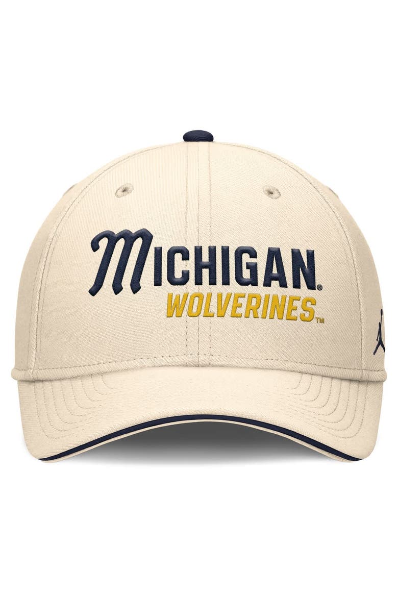 Men's Jordan Brand Natural Michigan Wolverines 2026 Primetime Swooshflex Hat, Alternate, color, Natural