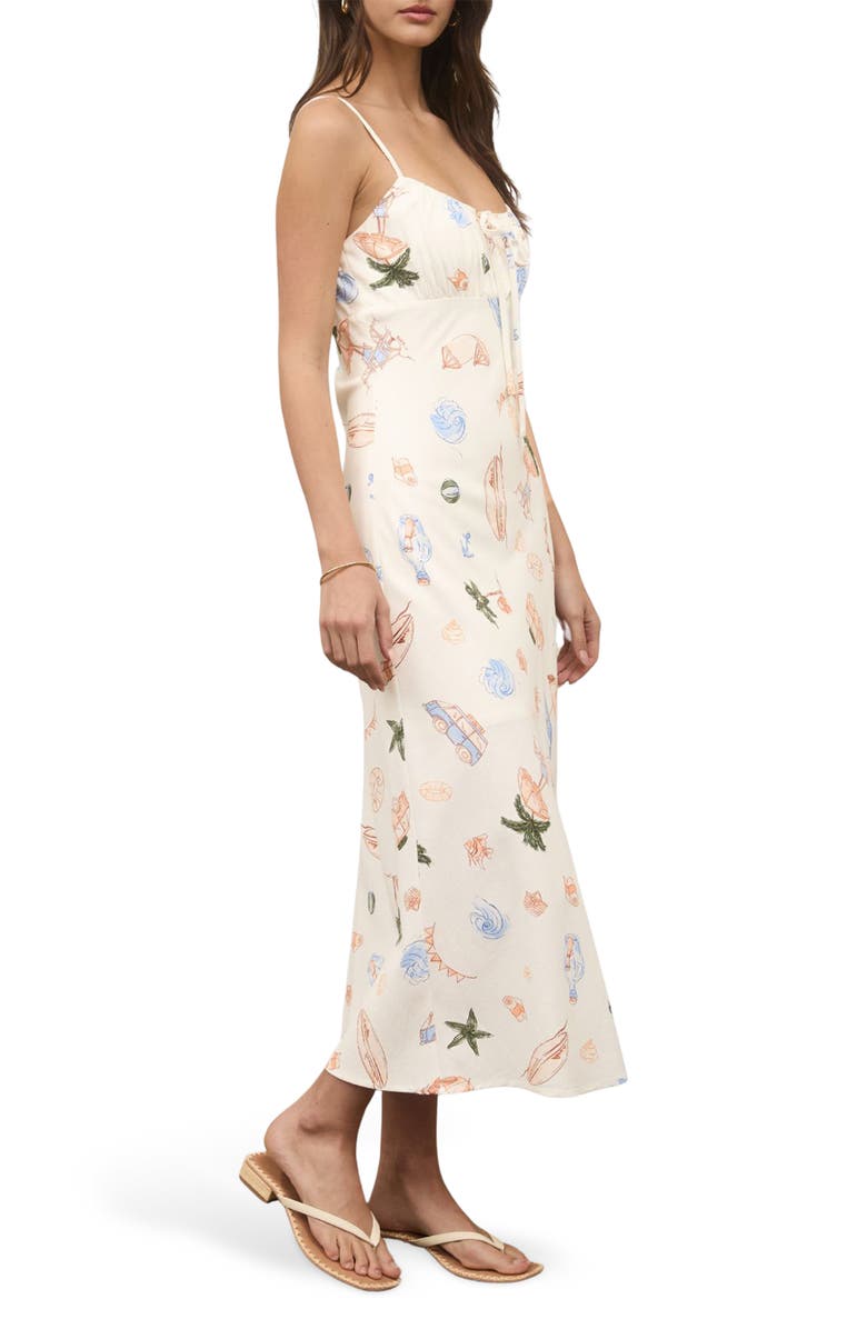 Blu Pepper Summer Print Midi Dress, Alternate, color, Cream Multi