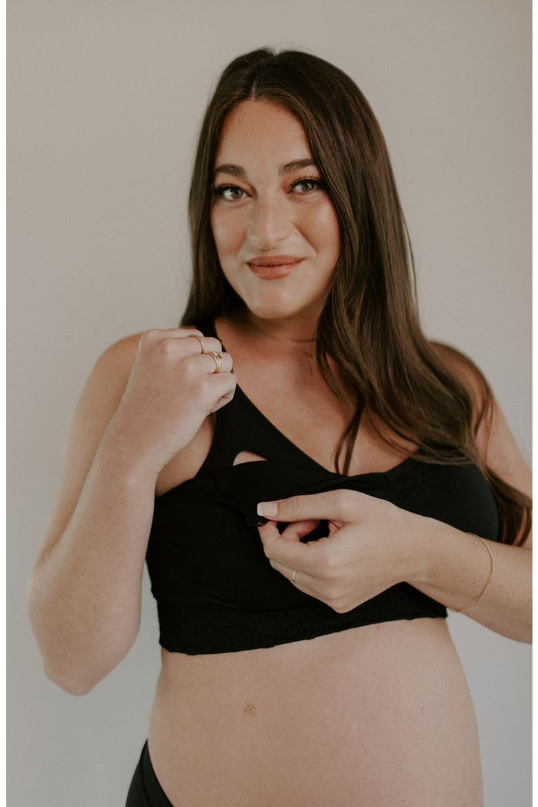 Blush Maternity & Nursing Bra, Alternate, color, BLACK