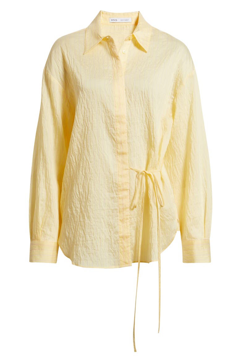 Limonce Side Tie Button-Up Shirt, Alternate, color, YELLOW