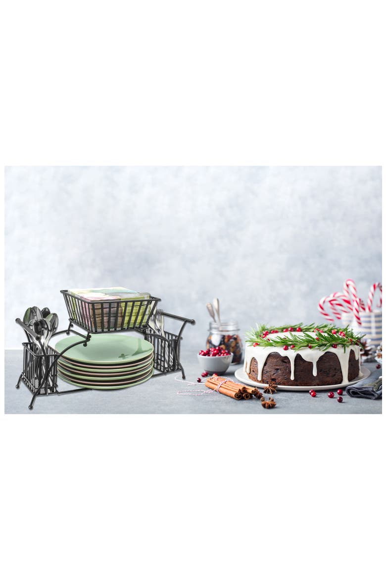 Utensil Buffet Caddy, Alternate, color, BLACK1